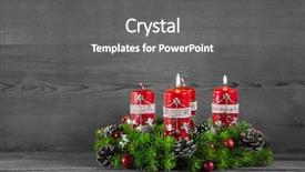  Presentation with advent - Theme with crown with four red candles background and a gray colored foreground