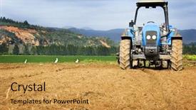  Presentation with tractor - Beautiful presentation theme featuring crs - big blue tractor working backdrop and a yellow colored foreground