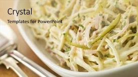  Presentation with instant noodles bowl - Colorful PPT theme enhanced with crs - bowl of celeriac remoulade backdrop and a  colored foreground