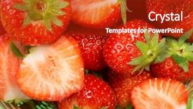  Presentation with strawberries - Audience pleasing PPT theme consisting of crs - sclose-up of fresh strawberries backdrop and a  colored foreground