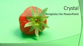  Presentation with abstract natural fresh green - Presentation theme enhanced with crs - sclose-up of fresh strawberry background and a  colored foreground