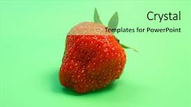  Presentation with strawberry - Amazing PPT theme having crs - sclose-up of fresh strawberry backdrop and a  colored foreground