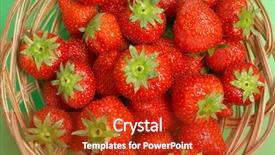  Presentation with strawberries - Audience pleasing PPT theme consisting of crs - small basket with strawberries backdrop and a  colored foreground