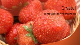  Presentation with strawberries - Amazing PPT theme having crs - small basket with strawberries backdrop and a  colored foreground