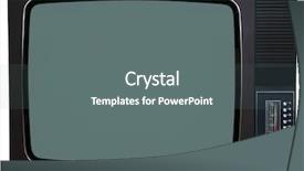  Presentation with black and white old phone - Amazing slide set having crt monitor - old tv on white background backdrop and a  colored foreground