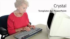  Presentation with my panorama on computer screen - PPT theme with crt monitor - senior lady confused background and a white colored foreground