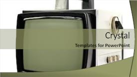  Presentation with technology old vintage television - Amazing theme having crt monitor - vintage portable television set isolated backdrop and a coral colored foreground