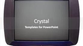  Presentation with television - PPT theme having crt television set with blue background and a gray colored foreground