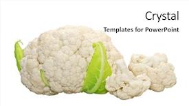  Presentation with cauliflower - PPT theme featuring crucification - cauliflower isolated on white background background and a  colored foreground