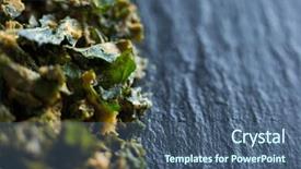  Presentation with close up wooden decking - PPT layouts enhanced with crucification - close-up of cooked kale background and a  colored foreground