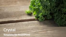 Presentation with gluten free bread on wooden - PPT theme featuring crucification - close-up of fresh kale background and a  colored foreground
