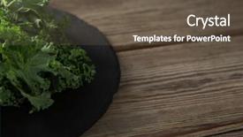  Presentation with sliced fresh papaya on wooden - Slide set featuring crucification - close-up of fresh kale background and a  colored foreground