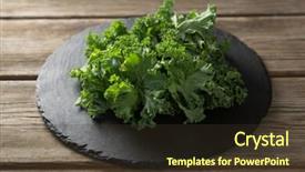  Presentation with gluten free bread on wooden - Cool new theme with crucification - fresh kale on plate backdrop and a  colored foreground