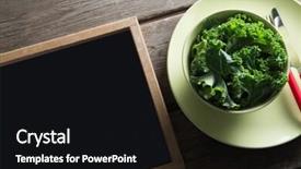  Presentation with bowl - Amazing slide deck having crucification - high angle view of kale backdrop and a  colored foreground