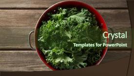  Presentation with wooden - Amazing PPT theme having crucification - overhead view of kale backdrop and a  colored foreground