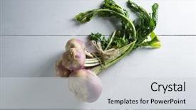  Presentation with wooden - Slides featuring crucification - overhead view of turnip background and a  colored foreground