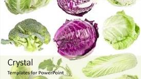  Presentation with cabbage - PPT layouts enhanced with crucification - set of single fresh head background and a  colored foreground