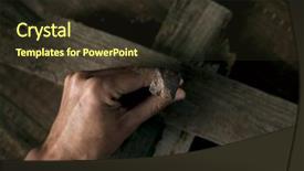  Presentation with driving - Slide set consisting of crucified - closeup of a young man background and a tawny brown colored foreground