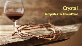  Presentation with crown - Cool new PPT layouts with crucified - crown of thorns and glass backdrop and a tawny brown colored foreground