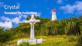  Presentation with crucifix - Presentation theme enhanced with crucifix-and-tower-on-st background and a cobalt blue colored foreground