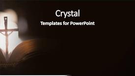  Presentation with open bible - Colorful presentation design enhanced with crucifix standing in the middle backdrop and a black colored foreground