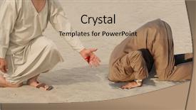  Presentation with wounds - Theme enhanced with crucifixion wounds extending a hand background and a mint green colored foreground