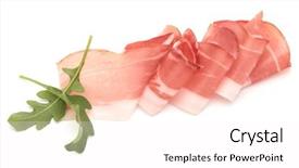  Presentation with prosciutto di parma - Colorful slides enhanced with crudo or jamon raw ham backdrop and a pink colored foreground