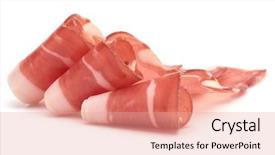  Presentation with italian - PPT layouts with crudo or jamon raw ham background and a coral colored foreground