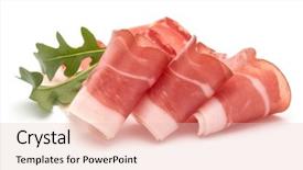  Presentation with prosciutto di parma - Presentation enhanced with crudo or jamon raw ham background and a lemonade colored foreground