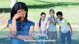  Presentation with teasing - PPT layouts consisting of child different race - friends teasing a girl background and a teal colored foreground