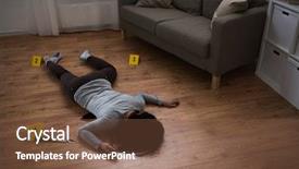  Presentation with murder blood - Beautiful presentation theme featuring body and knife in blood backdrop and a tawny brown colored foreground