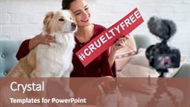  Presentation with testing - PPT layouts having cruelty-free cosmetics against animal background and a tawny brown colored foreground