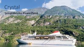  Presentation with boat - Colorful PPT layouts enhanced with cruise-boat-on-the-sognefjord backdrop and a light blue colored foreground