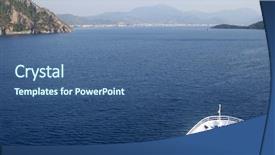  Presentation with cruise ship - Presentation enhanced with cruise by the ship 4 background and a ocean colored foreground