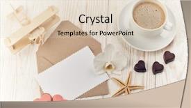  Presentation with coffee cup - Theme featuring cruise food - cup of coffee cookies background and a lemonade colored foreground