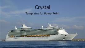  Presentation with egypt water cruise - Amazing PPT theme having cruise in ibiza island mediterranean backdrop and a teal colored foreground