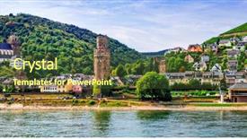  Presentation with travel - Slide deck enhanced with cruise over rhine valley - pictorial background and a tawny brown colored foreground