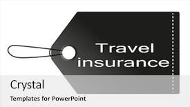  Presentation with insurance - Amazing presentation design having cruise overseas - travel insurance tag isolated backdrop and a  colored foreground