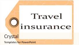  Presentation with insurance - PPT theme with cruise overseas - travel insurance tag isolated background and a  colored foreground