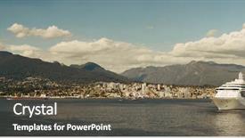  Presentation with vancouver city - Slides enhanced with cruise ship and city skyline background and a dark gray colored foreground