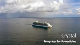  Presentation with tug boat - Presentation theme enhanced with cruise ship and tug boat background and a dark gray colored foreground