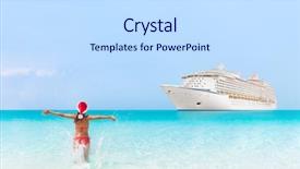  Presentation with christmas bikini - Slides having cruise ship christmas new year background and a light gray colored foreground