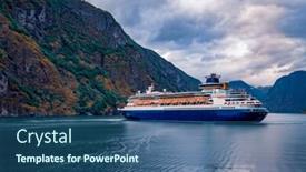  Presentation with cruise ship - Cool new PPT theme with cruise-ship-cruise-liners backdrop and a ocean colored foreground