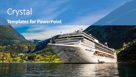  Presentation with tourism - Presentation theme enhanced with cruise-ship-cruise-liners background and a teal colored foreground