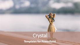  Presentation with cruise ship - Slide set with cruise ship deck travel background and a coral colored foreground