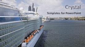  Presentation with cruise ship - Colorful slides enhanced with cruise-ship-docked-in-ft backdrop and a light blue colored foreground