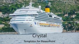  Presentation with cruise ship - PPT layouts having cruise ship in dubrovnik croatia background and a light blue colored foreground
