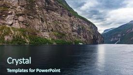  Presentation with cruise ship - PPT theme having cruise ship in geiranger fjord background and a wine colored foreground