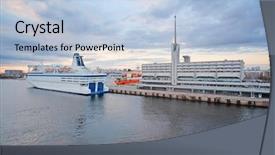  Presentation with cruise ship - Beautiful slides featuring cruise ship in st petersburg port russia backdrop and a light blue colored foreground