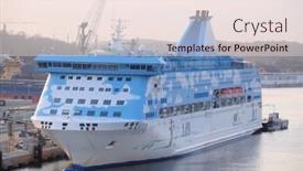  Presentation with cruise ship - Slide set with cruise-ship-in-stockholm-sweden background and a lemonade colored foreground